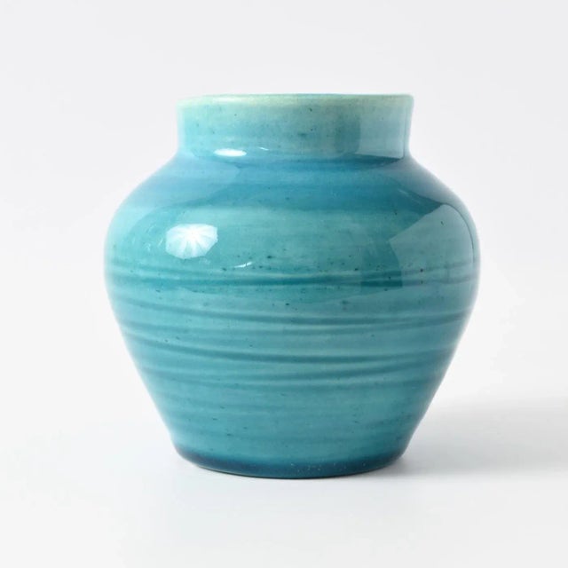 Blue Vintage French Studio Pottery Vase from Accolay, 1960s For Sale - Image 8 of 8