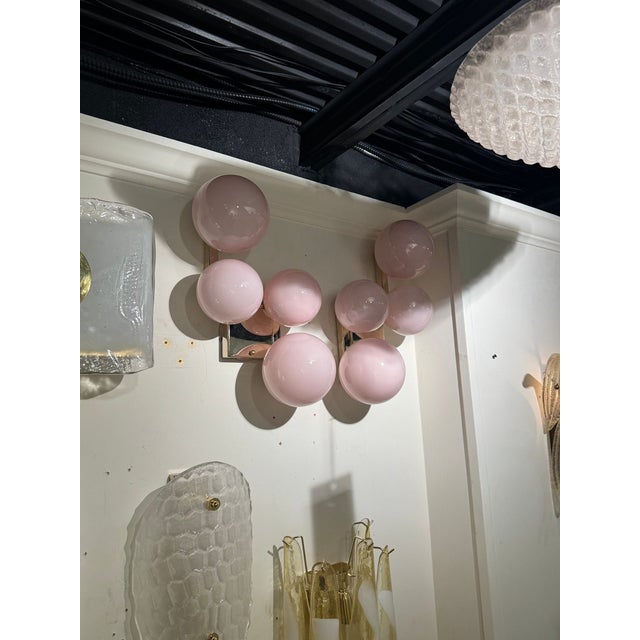 Pair of Murano Pink Cloud Sconces For Sale In Dallas - Image 6 of 6