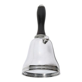 1930s Art Deco Chrome Town Crier Bell Form Cocktail Shaker W/ Ebonized Walnut Handle For Sale