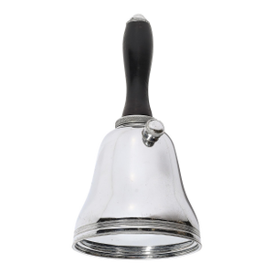 1930s Art Deco Chrome Town Crier Bell Form Cocktail Shaker W/ Ebonized Walnut Handle