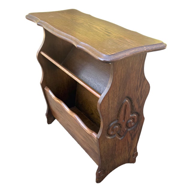 Vintage French Book Trough Table With Fleur De Lis Design For Sale