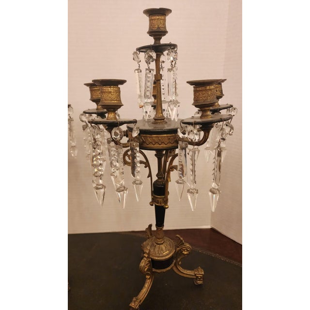 Pair of 19th Century French Napoleon Bronze Candelabra For Sale - Image 9 of 12