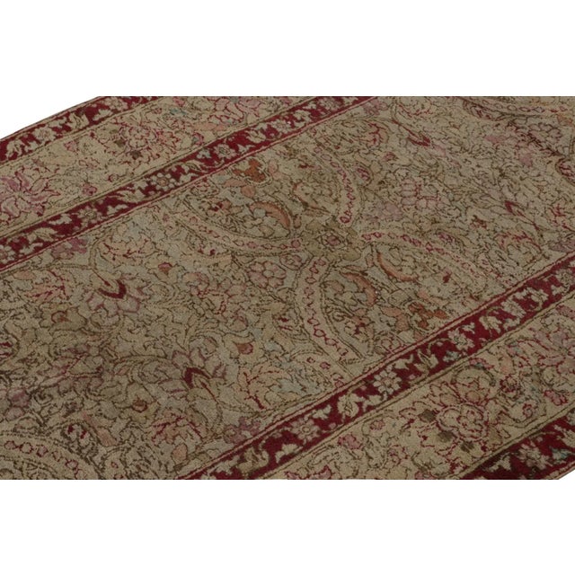 Rug & Kilim Late 18th Century Antique Agra Rug With Geometric Patterns in Brown and Red For Sale - Image 4 of 7