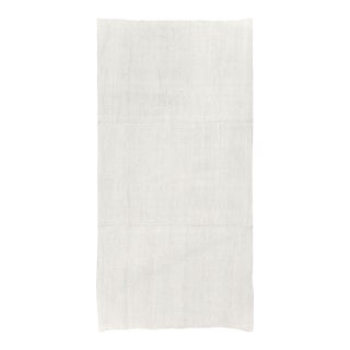 Mid-20th Century Handmade Turkish Hemp Flatweave Kilim Throw Rug in White For Sale