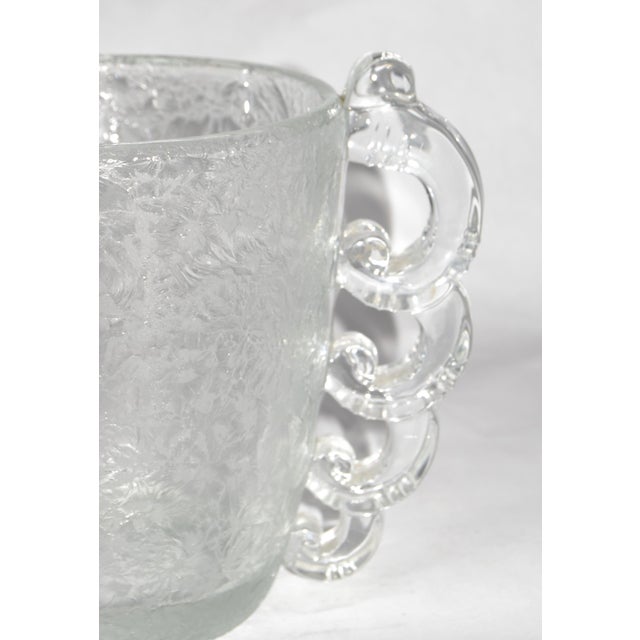 1930s 1930 Art Deco Pierre d'Avesn Etched Fine Art Glass Vase Four Handles Daum France For Sale - Image 5 of 15