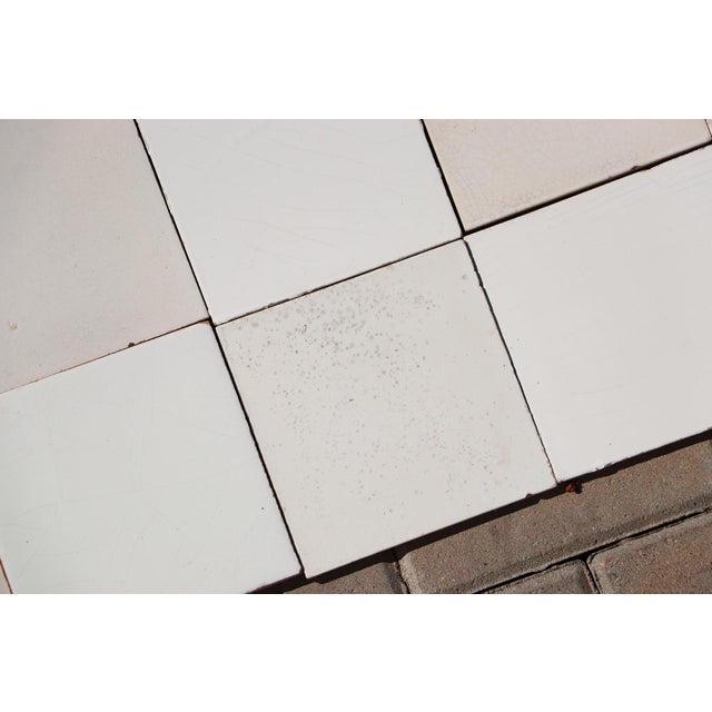 Cream 1900s Portuguese Large Antique White & Cream Tiles Set of 32 For Sale - Image 8 of 18