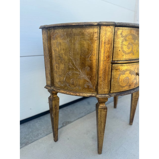 Italian Florentine Two Drawer Side Table/Nightstand For Sale - Image 14 of 18