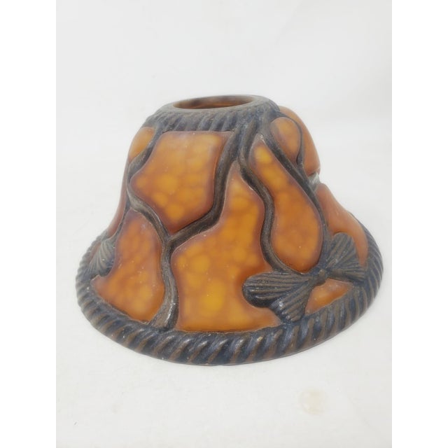 Late 20th Century Vintage Meyda Bent Glass Lampshade - Bows - Ribbon - 4" Tall - 8" Diameter For Sale - Image 5 of 12