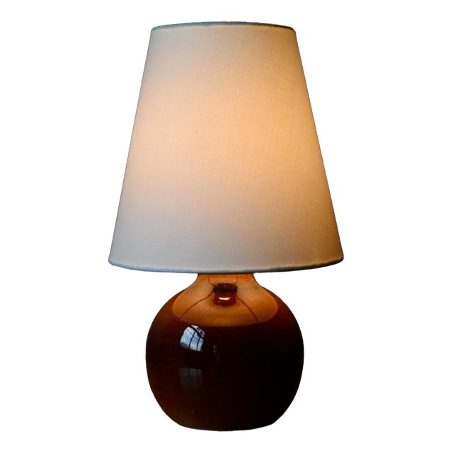 Brutalist Wabi-Sabi Ceramic Table Lamp in Glazed Stoneware from Ateliers Du Genetiel, 1960s For Sale