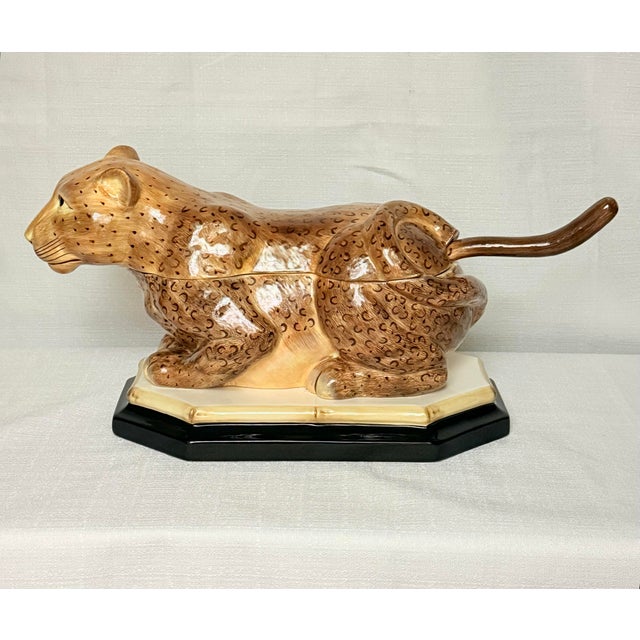 1990s Vintage Palm Beach Regency Raymond Waites "Empire" Leopard Tureen - Maximalist Jungle Chic For Sale - Image 5 of 12