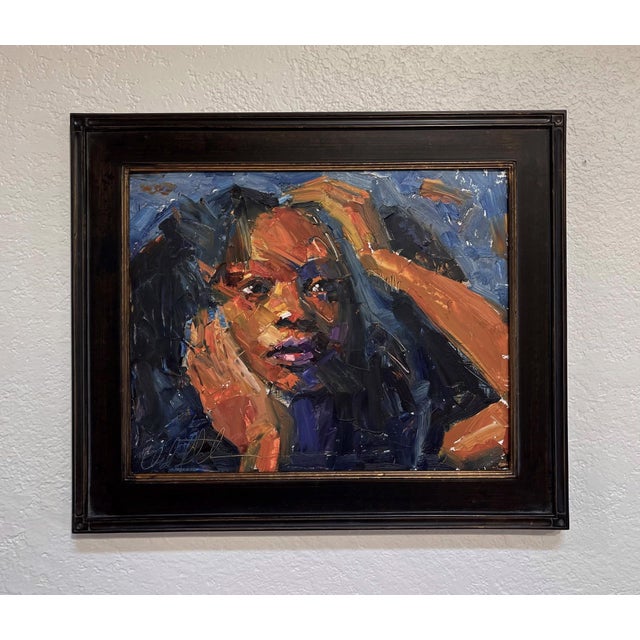 Constantly Waiting captures a figure in a moment of introspection, their hands pressed against their face, conveying a...