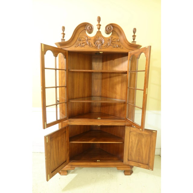 C.1993 Finish No. 24 Cherry Fine Carved Details High Quality Construction Individual Pane Glass Doors 18 C. Design...