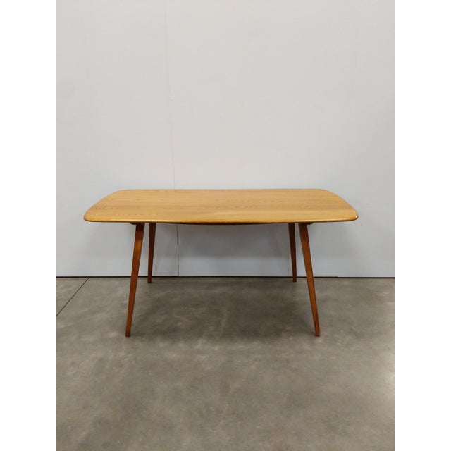 Mid-Century Modern Vintage Mid Century Modern Plank Dining Table Attributed to Ercol For Sale - Image 3 of 8