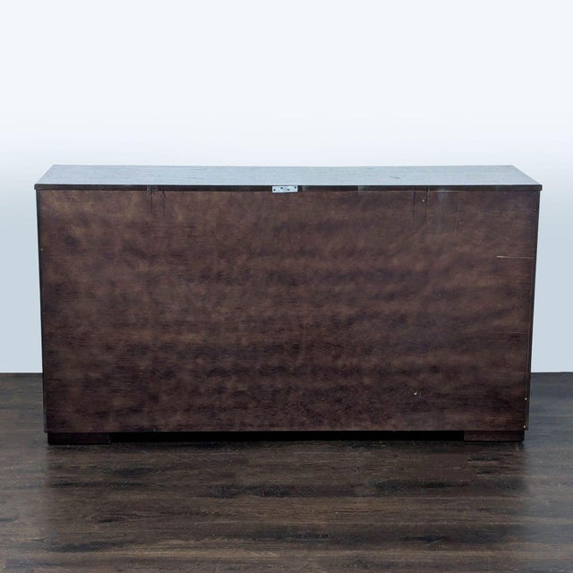 Modern 6-Drawer Dark Wood Dresser With Silver Handles For Sale In San Francisco - Image 6 of 13