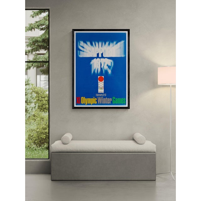 Sapporo 1972 xi olympic winter games – 1972 – original vintage olympic poster by gan hosoya – mid-century modern –...