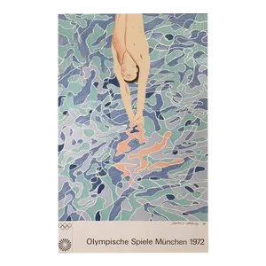 David Hockney, Olympische Spiele Munchen, Official Olympic Artist Poster, 1972 Original