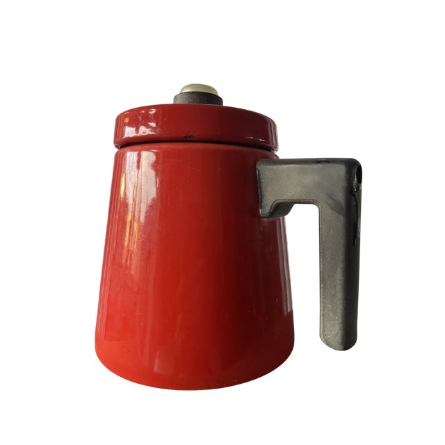 Enameled Cast Iron Coffee Pot attributed to Antti Nurmesniemi for Finel, 1950s For Sale