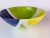 Blue Handcrafted Modern Ceramic Yellow Blue Green Geometric Bowl For Sale - Image 8 of 11