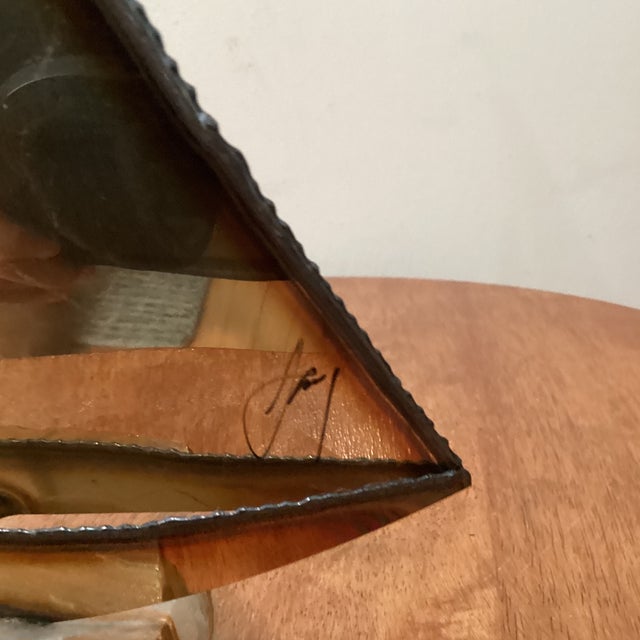 Brass Mid-Century Modern Brass & Copper Sailboat Sculpture on the Stone Base by Curtis Jare Circa1960 For Sale - Image 8 of 12