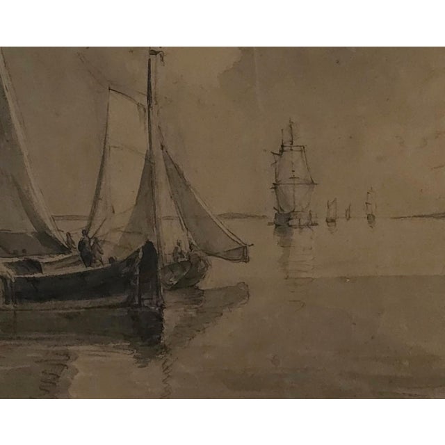 Traditional Early 18th Century Large Dutch Old Master Study Pen and Ink Painting For Sale - Image 3 of 7