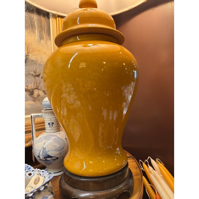 Mid-Century Modern 1970s Mid Century Modern Ginger Jar Lamp For Sale - Image 3 of 3