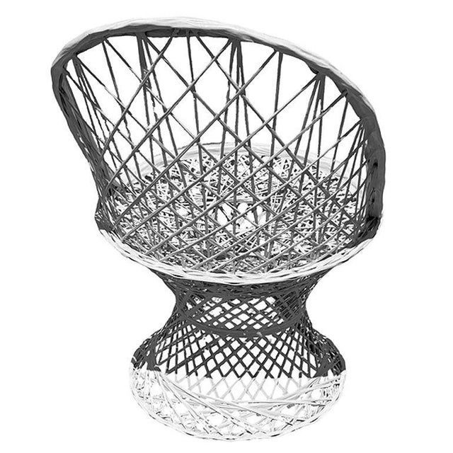 Plastic Mid Century Modern Spun Fiberglass Two Chairs & Table Outdoor Patio Set by Russell Woodard, Attributed For Sale - Image 7 of 9