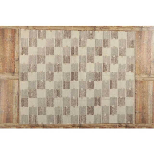 Light Gray Swedish Barbro Nilsson Inspired Kilim Rug - 08'00 X 10'00 For Sale - Image 8 of 9