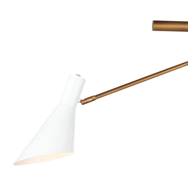 Traditional Regina Andrew Spyder Steel Chandelier, White & Natural Brass For Sale - Image 3 of 6