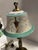 Sky Blue 1930s Art Deco Signed Pairpoint Reverse Painted Lamp W/Bronze Base For Sale - Image 8 of 12
