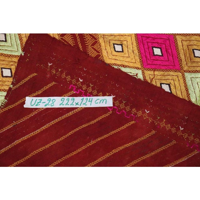 Vintage Indian Embroidered Pulkari Wall Hanging, 1920s For Sale - Image 13 of 14