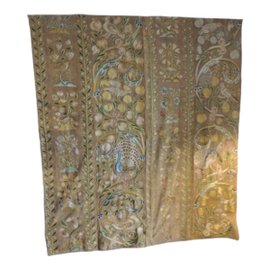 Large 18th Century Antique Venetian Embroidered Textile Panels - Set of 2