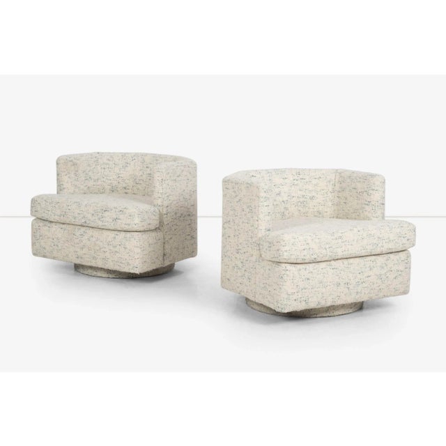 Pair of Hexagonal Swivel Lounge Chairs Attributed to Harvey Probber For Sale - Image 4 of 12