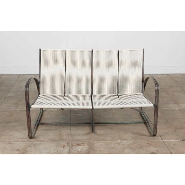1950s 1950s Walter Lamb for Brown Jordan Bronze Patio Settee, Attributed For Sale - Image 5 of 13
