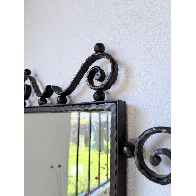 Brutalist Wrought Iron Mirror, 1940s For Sale - Image 14 of 18