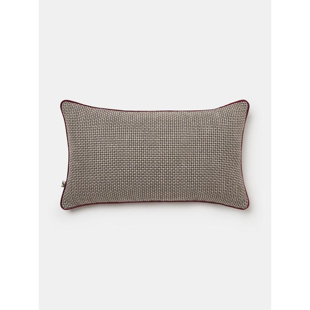 Textured Cushion with Contrast Piping by Villa Como For Sale - Image 4 of 4