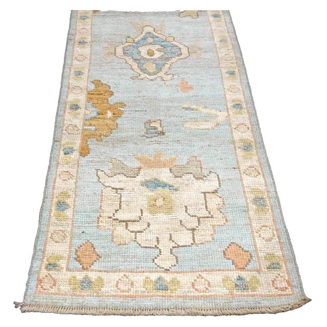 21st Century Turkish Oushak 2X10 Gold, Gray & Ivory, Handmade Runner Rug #1144115 For Sale In Houston - Image 6 of 12