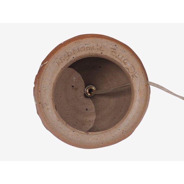 1970s Mid Century Modern Tingkeramik Følle, Small Table Lamp, Brown Glazed Stoneware For Sale - Image 11 of 11