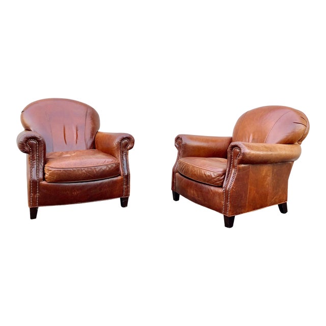 1960s Vintage Lee Industries Club Leather Chairs A Pair Chairish