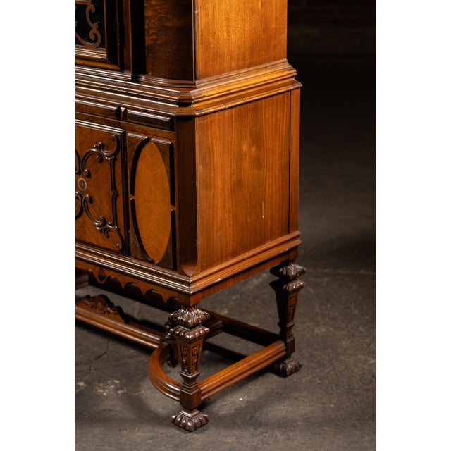 Vintage Rococo Revival Arched-Top Display Cabinet For Sale - Image 16 of 18