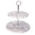 Modern Artifacts Trading Company 2-Tier Round Dessert Plate in White For Sale - Image 3 of 3