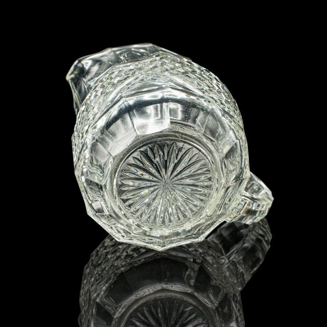Glass Vintage Cocktail Pourer, English, Cut Glass, Punch Jug, Mid Century, Circa 1960 For Sale - Image 7 of 10