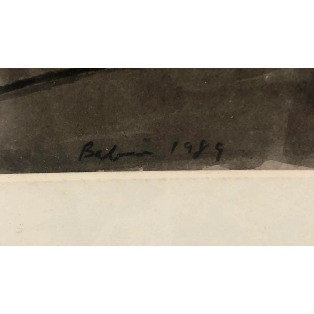 1989 Jeffrey E. Babine Brackin Theatre Marquee Original Ink Wash Drawing Signed Framed For Sale In New York - Image 6 of 10