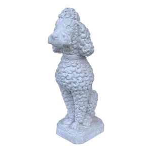 White Standard Poodle Dog Statue Garden Ornament Mid 20th Century