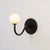 Pin Up Sconce, Modern, 3 Inches Glass Globes, by Research.Lighting, Facing Up, Modern, Minimal For Sale - Image 4 of 12