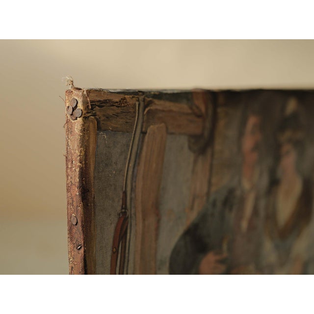 Beige Unknown, Bavarian Couple, 1880, Oil on Canvas For Sale - Image 8 of 16