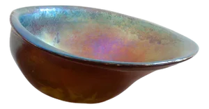 Large Shell-Shaped Glass Bowl by Peter Layton, 1984