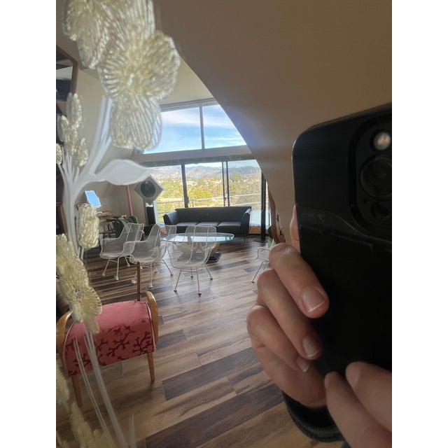 Vintage Octagon Wall Mirror: 1980s Windsor Postmodern Floral Vase Brass For Sale - Image 10 of 12