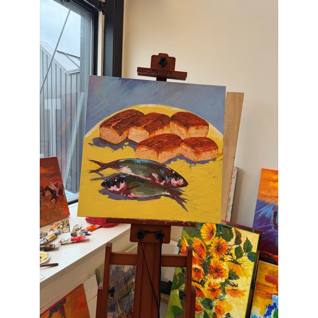 A Table of Abundance, Acrylic Painting by Godfrey Afebuame (2026) For Sale - Image 4 of 4