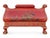 Red 1930s Georgian Style Ball & Claw Red Chinoiserie Twin Bed Frames - Pair For Sale - Image 8 of 9