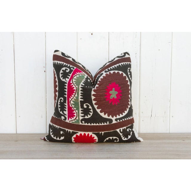 Modern Paksima Black & White Suzani Pillow For Sale - Image 3 of 9